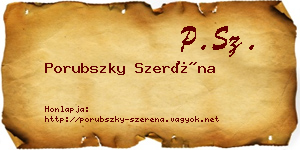 Porubszky Szeréna névjegykártya